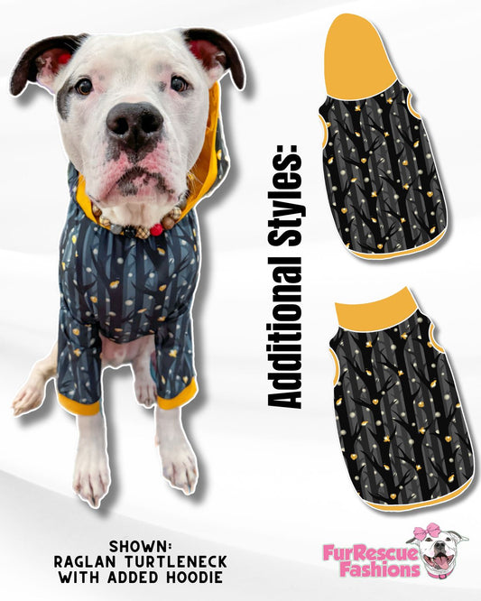 Ready, Set... Glow - Dog Pajama with Mustard Neck & Trim/Sleeves