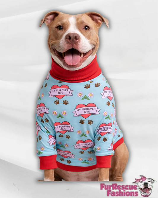 My Furever Love - PAWJama with Red Trim & Neck