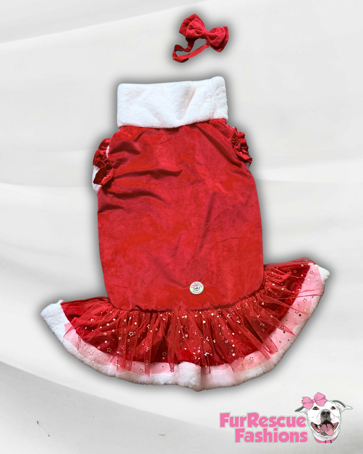 Holiday Velvet Sparkle Dress With Bow Headband And With or Without Cape
