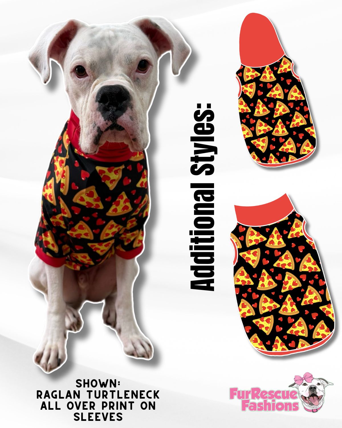 Pizza My Heart - I Love You - Dog Pajama with Red Neck & Trim/Sleeves