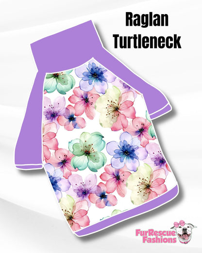 Spring Bloom Flowers Pajama with Lavender Neck & Trim/Sleeves