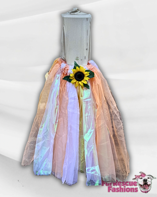 Sunflower Magic Dog Gown WITH Attachable Train