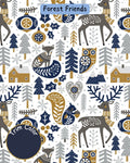 Forest Friends - PAWjama with Navy Neck & Trim/Sleeves