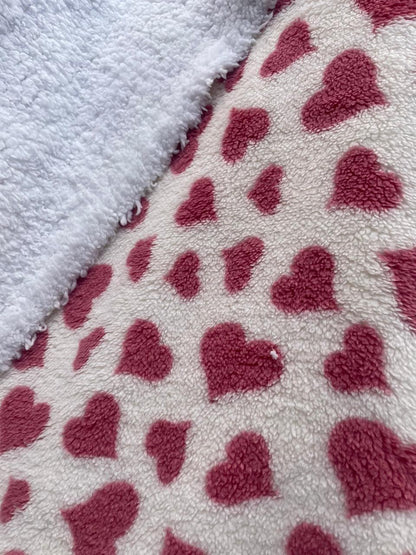 Polka Hearts Snood Dog Sweater – Luxury Fleece & Sherpa Lining