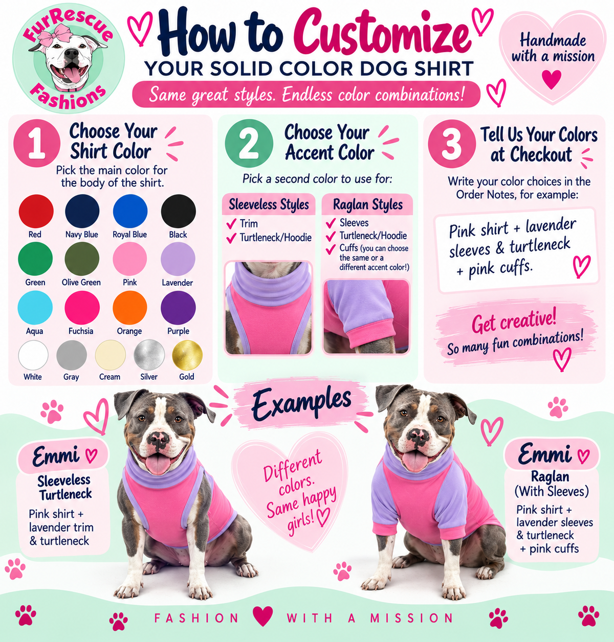Mix & Match Solid Dog Shirts