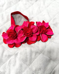 Raspberry & Red Flower Headband