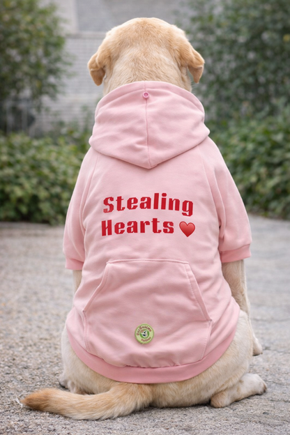 Stealing Hearts Pearl Peek-A-Boo Dog Hoodie – Soft Embroidered Cozy Pup Sweatshirt