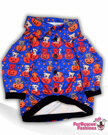 Pup-kins - Dog Pajama with Black Neck & Trim/Sleeves