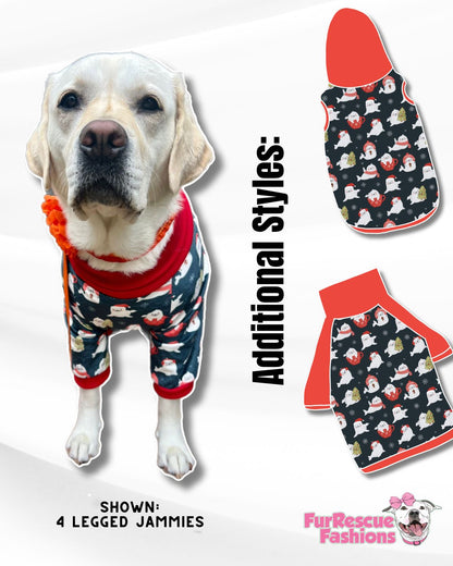 Seal Of Approval - Dog Pajama with Red Neck & Trim/Sleeves