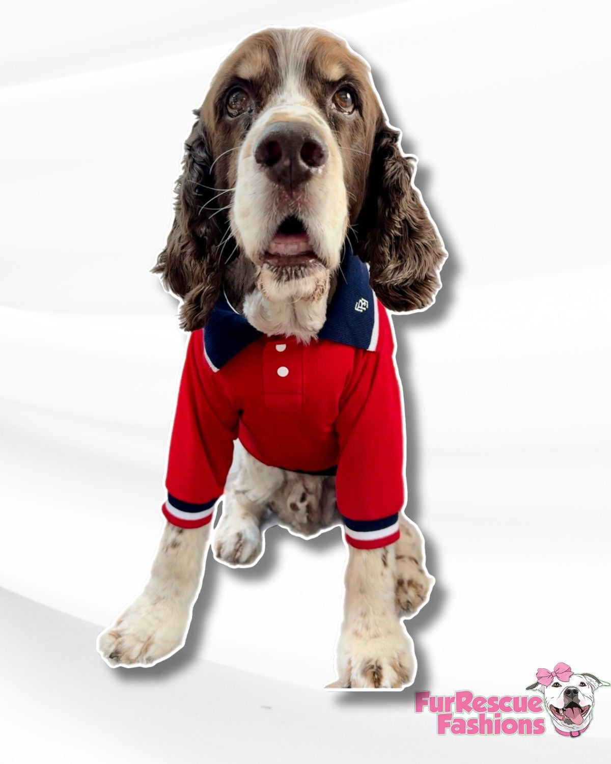 Dog Polo Shirt in Red with FRF embroidery