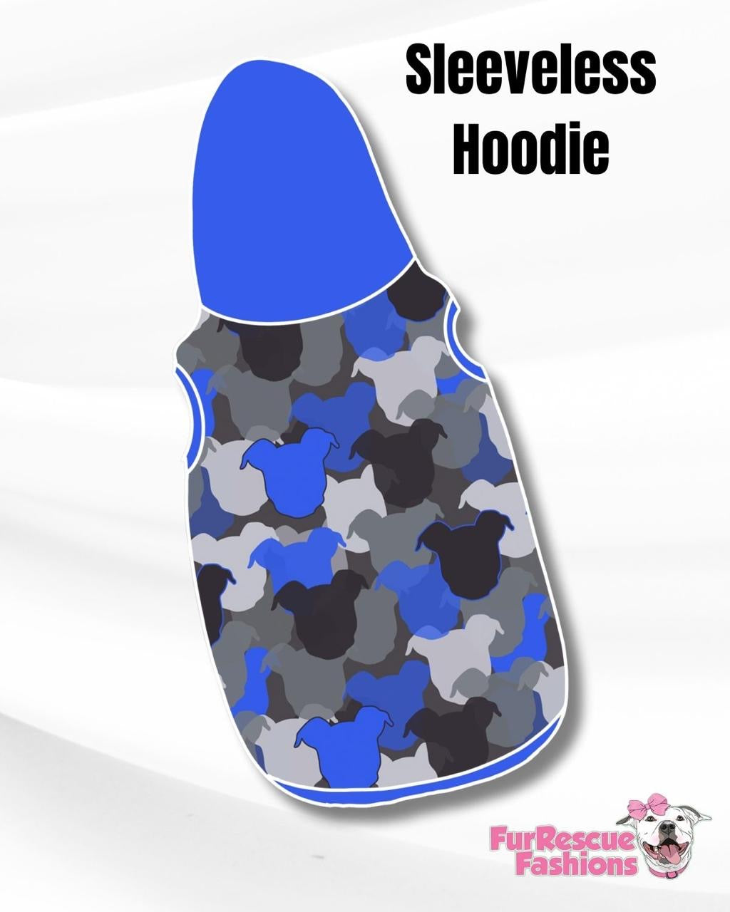Pit-Mouflage Blue Dog Pajama with Blue Neck & Trim/Sleeves