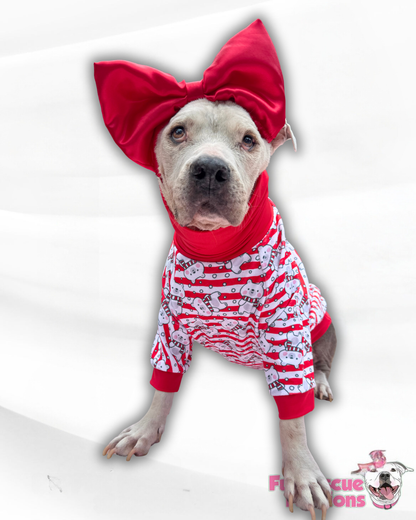 Polar Cuties Dog Pajama with Red Neck & Trim/Sleeves