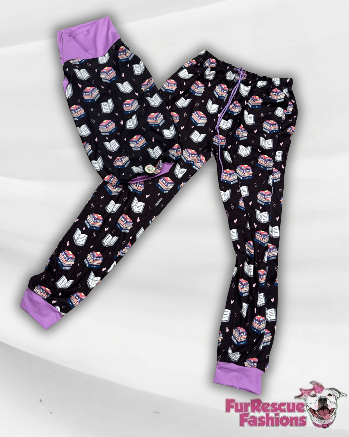 Study Buddy Pajama with Lavender Neck & Trim/Sleeves