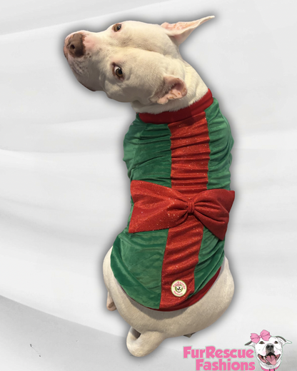 Christmas Gift Bow Dog Sweater