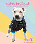 Pitties Are Love Dog Pajama with Aqua Trim, Neck & Sleeves