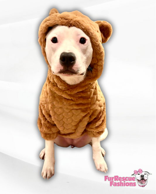 Bear Dog Hoodie with Hearts