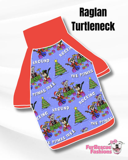 Christmas Rock - Dog Pajama with Red Neck & Trim/Sleeves