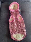 Classy Metallic Rose Puffer Jacket, Capes & Vests