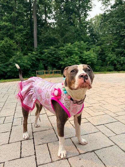 Sugar Cookies Christmas - Dog Pajama with Pink Neck & Trim/Sleeves