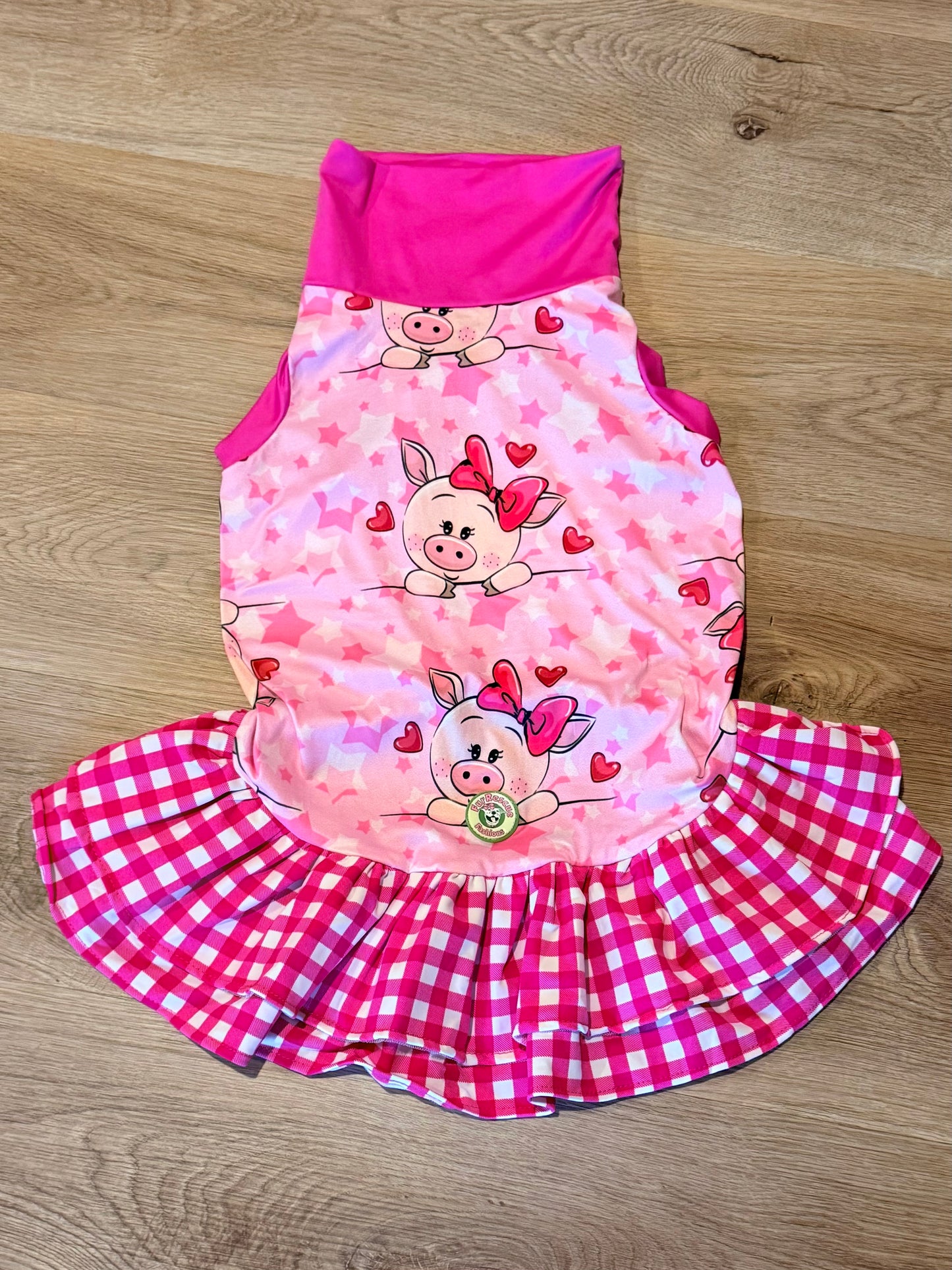 Little Miss Piggy Kisses Ruffle Dress