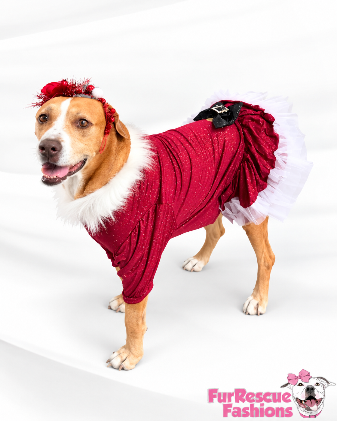 Santa’s Scarlet Belle Couture Christmas Dog Dress