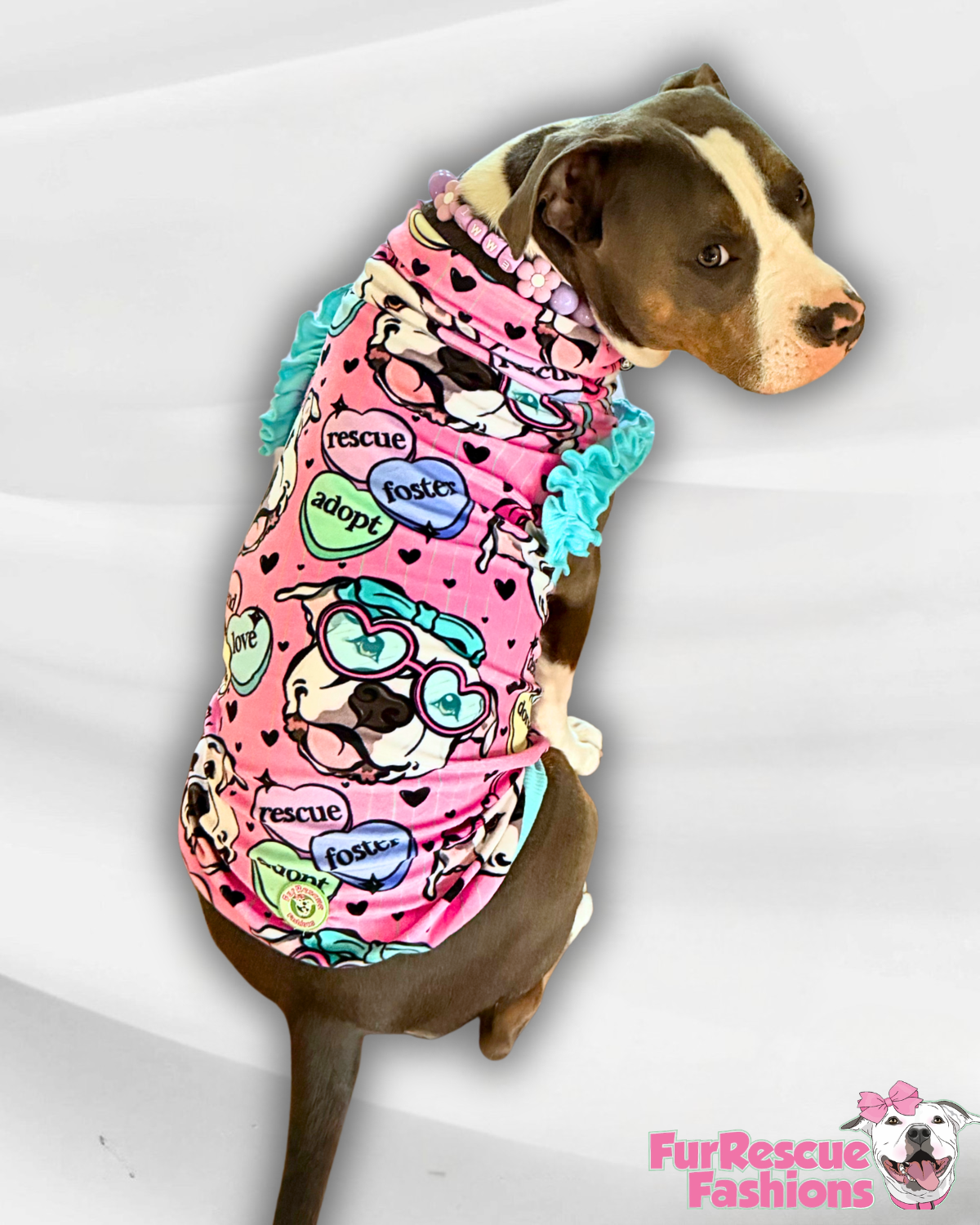 7th Anniversary Dog Shirt With Ruffles (AVAILABLE IN ANY PRE-ORDER PATTERN)