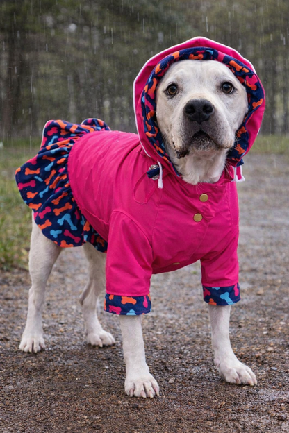 Bone to be cute hot pink Reversible Rain Jacket Or Cape with Hoodie And Skirt Or Ruffles