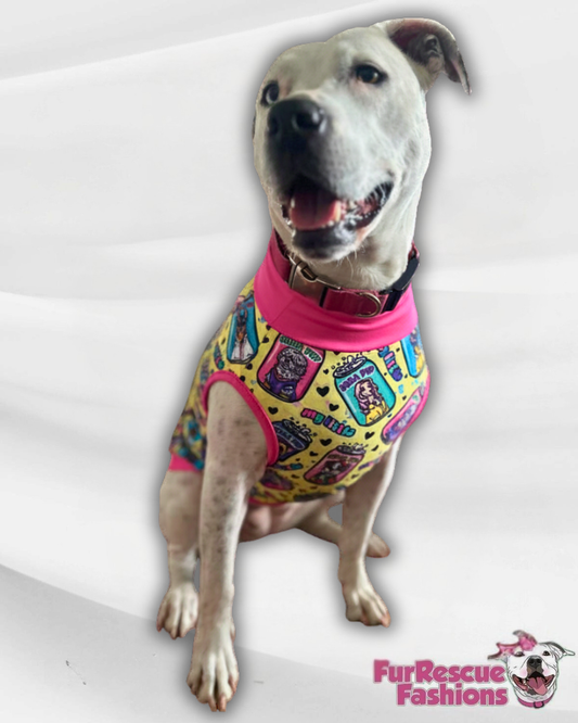 My Little Soda Pup Pajama with Hot Pink Or Aqua Neck & Trim/Sleeves