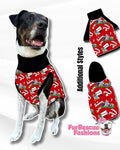 Pupflix & Chill Dog Pajama with Black Trim, Neck & Sleeves