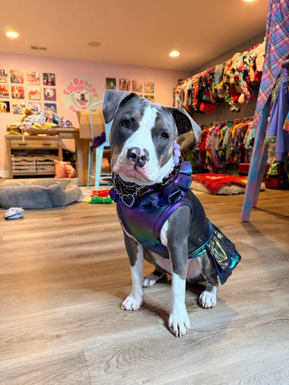 Galactic Glow Ruffle Dress