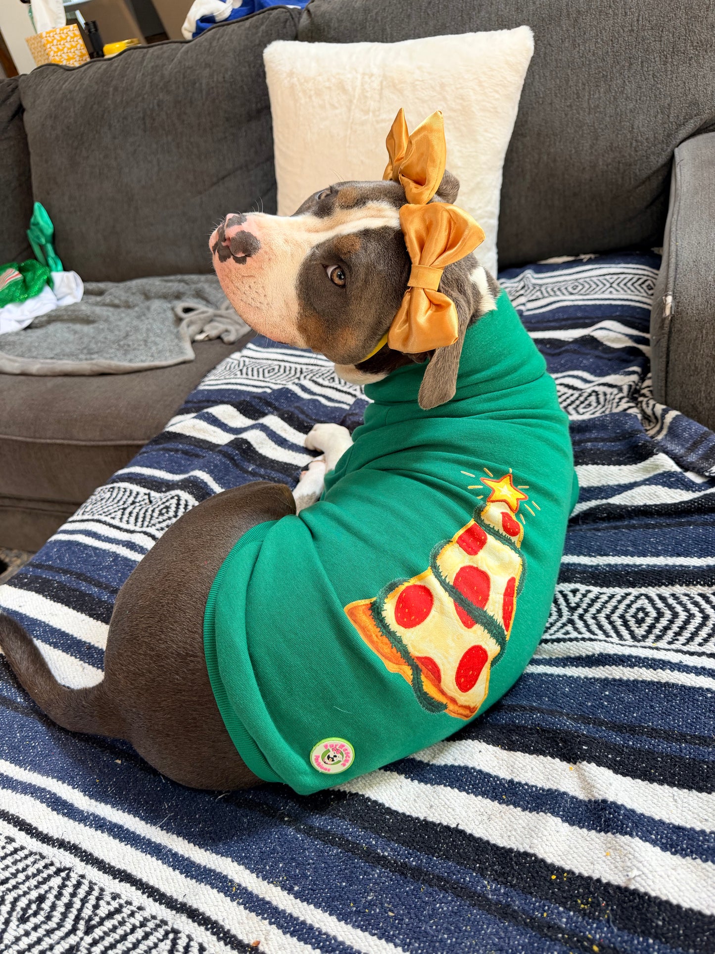 Pizza Christmas Tree Dog Sweater