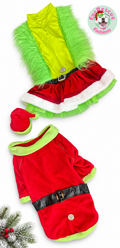 Whoville Holiday Cheer Dog Shirt & Hat ❤️💚