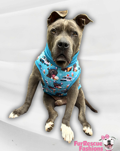 When Ice Cream is Life - Dog Pajama with Blue or Pink Neck & Trim/Sleeves