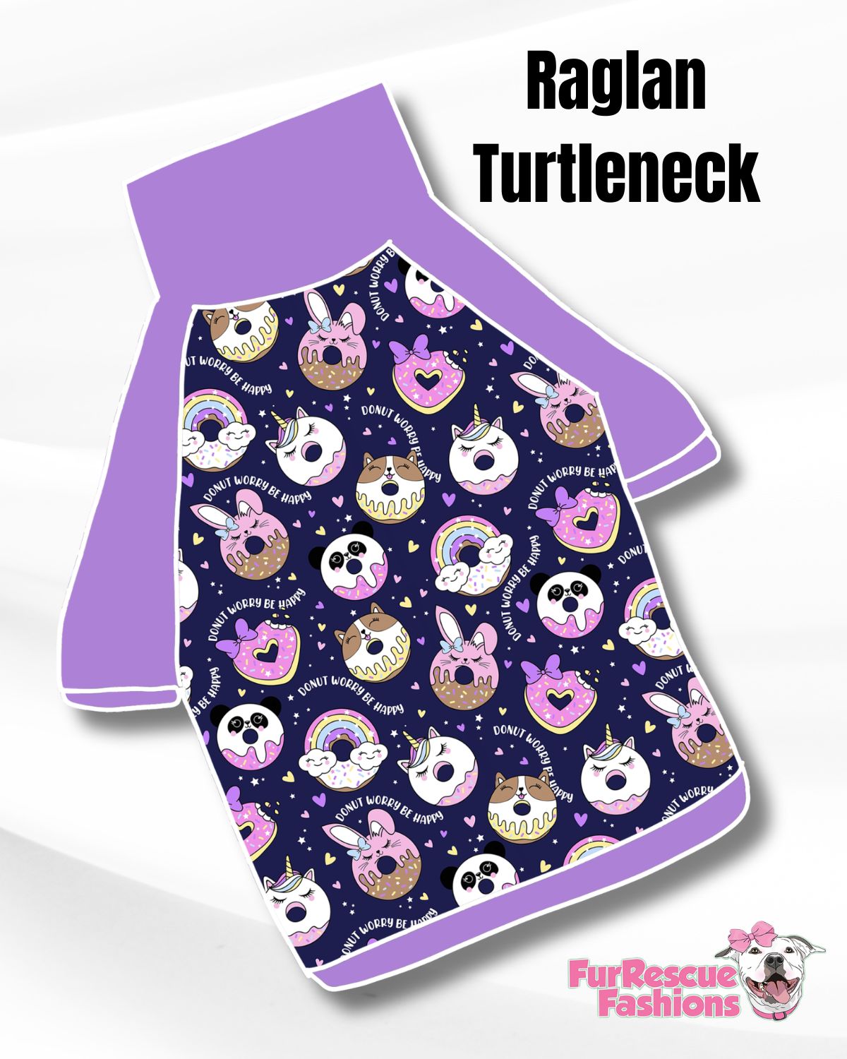 Donut Worry Pajama with Lavender Neck & Trim/Sleeves