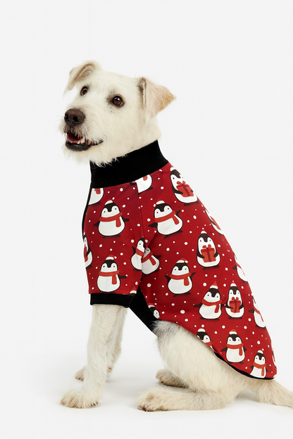 Chillin’ Like a Penguin Dog Pajama with Black Neck & Trim/Sleeves