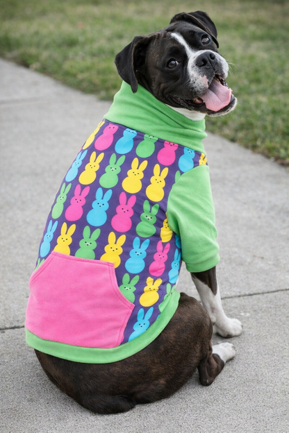 Peeps Pup Pawrade Dog Pajama with Green Neck & Trim/Sleeves