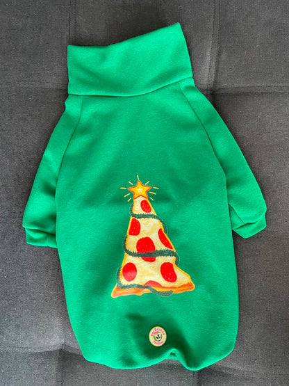 Pizza Christmas Tree Dog Sweater