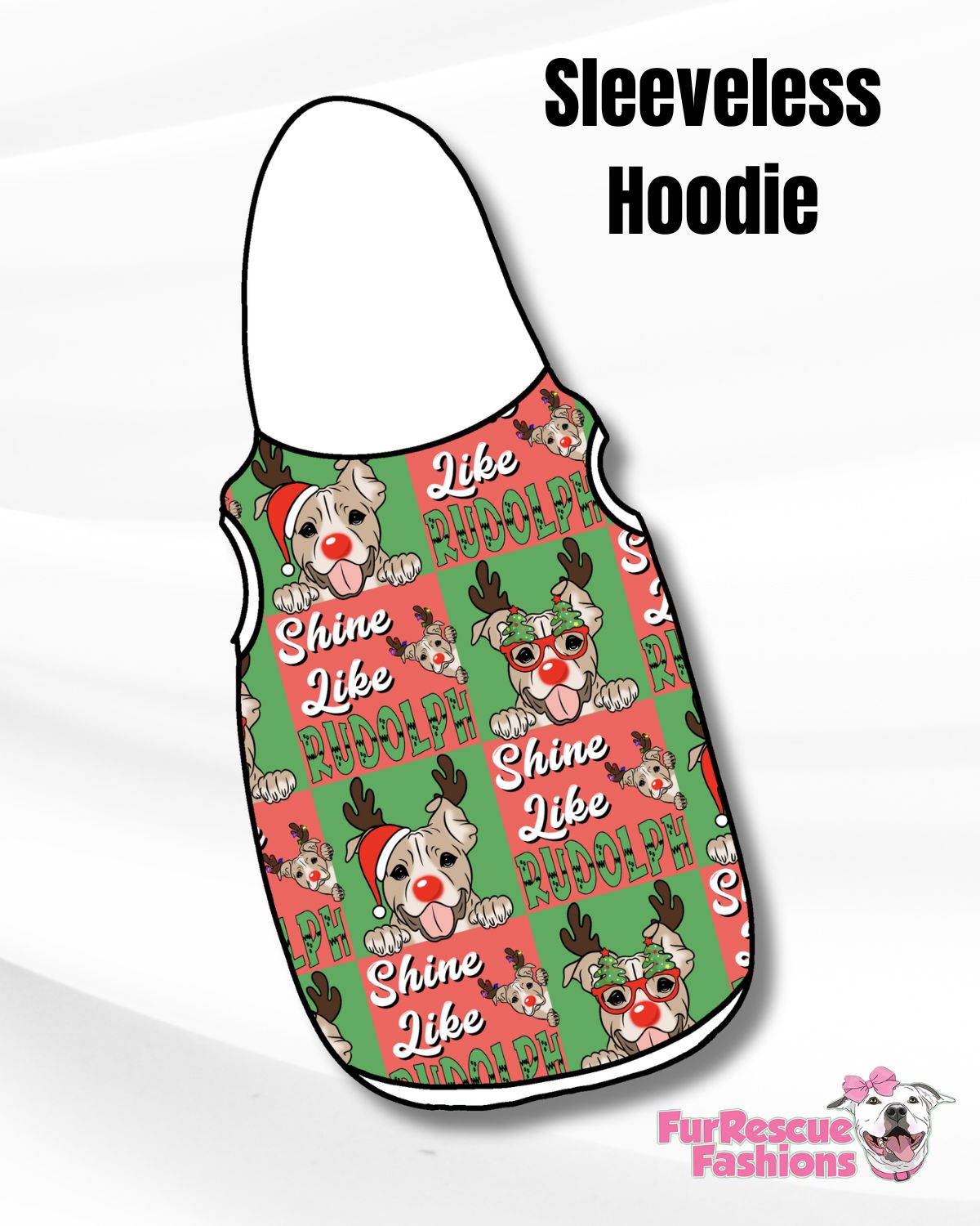 Shine Like Rudolph - Dog Pajama with White Neck & Trim/Sleeves