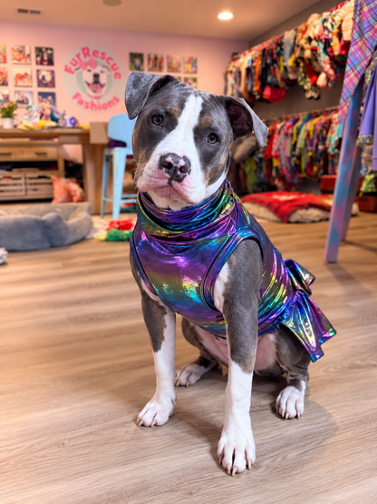Iridescent Galactic Glow Dog Shirt/Dress/4-Legged PAWjama (UV50 Fabric)