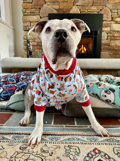 Woof Pack - Dog Pajama with Red Neck & Trim/Sleeves