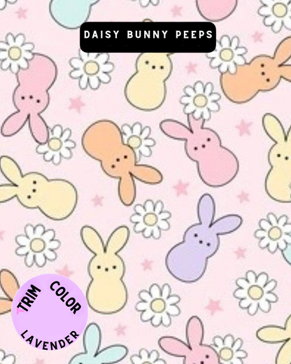 Daisy Bunny Peeps Pajama with Lavender Neck & Trim/Sleeves