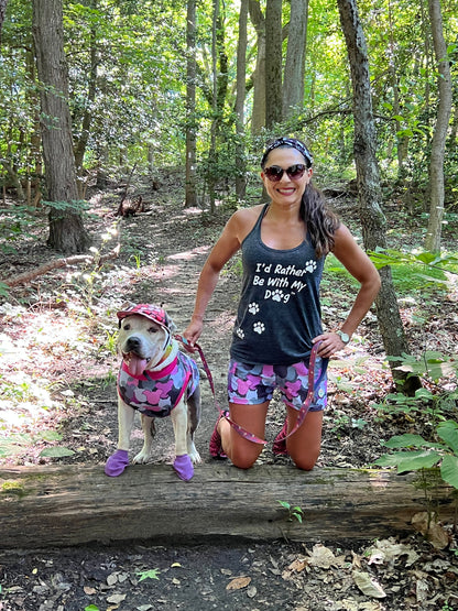 Pit-Mouflage Pink & Grey Dog Pajama with Black or Pink Neck & Trim/Sleeves
