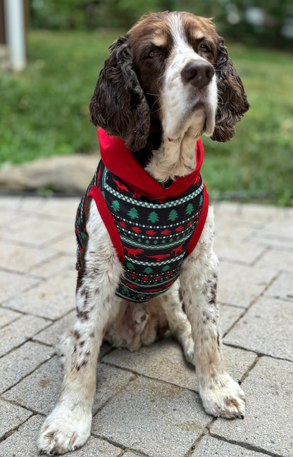 Roar - It’s Christmas Dog Pajama with Red Neck & Trim/Sleeves