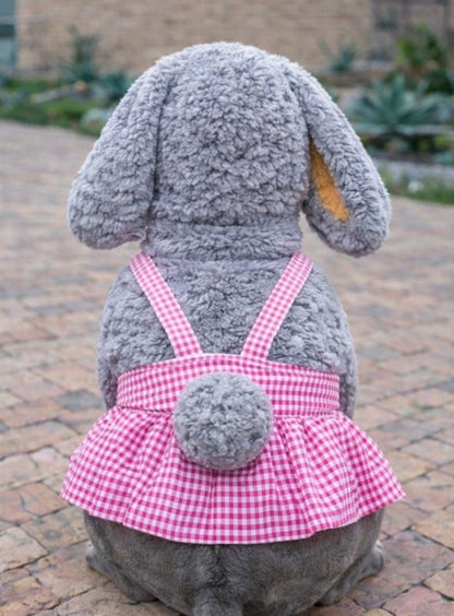 Hoppy Bunny with Picnic Gingham Dress