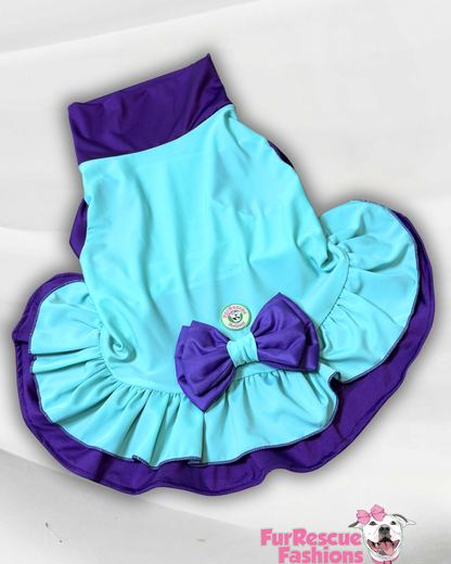Seafoam Princess  Color Block Dog Dress