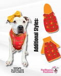 Falling For Plaid Dog Pajama with Mustard Neck & Trim/Sleeves