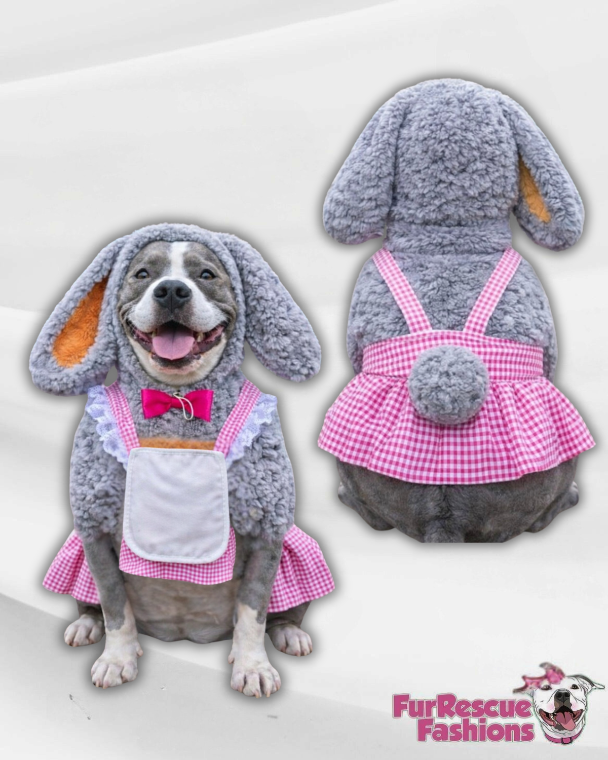 Hoppy Bunny with Picnic Gingham Dress