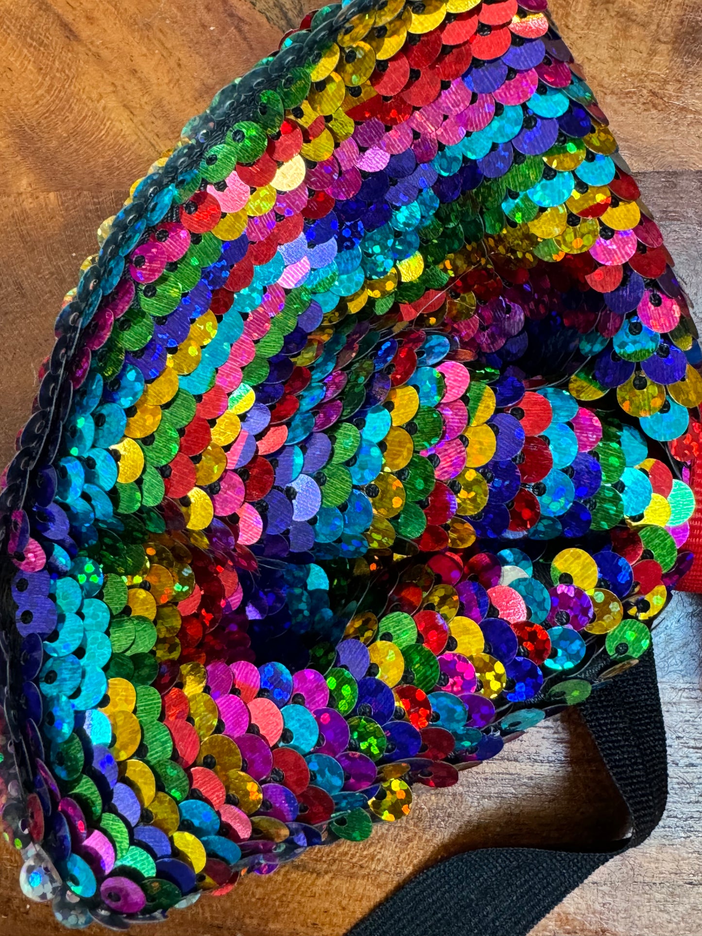 Rainbow Sequins Dog Bow