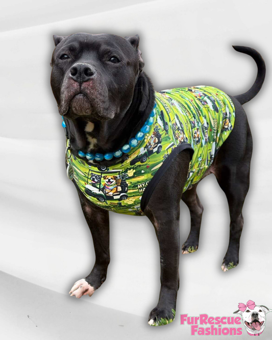 My Caddie Has Paws - Dog Pajama with Black Neck & Trim/Sleeves