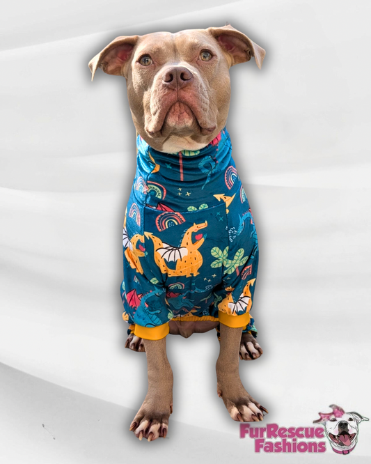 Dragon Me Away with Mustard Neck & Trim/Sleeves